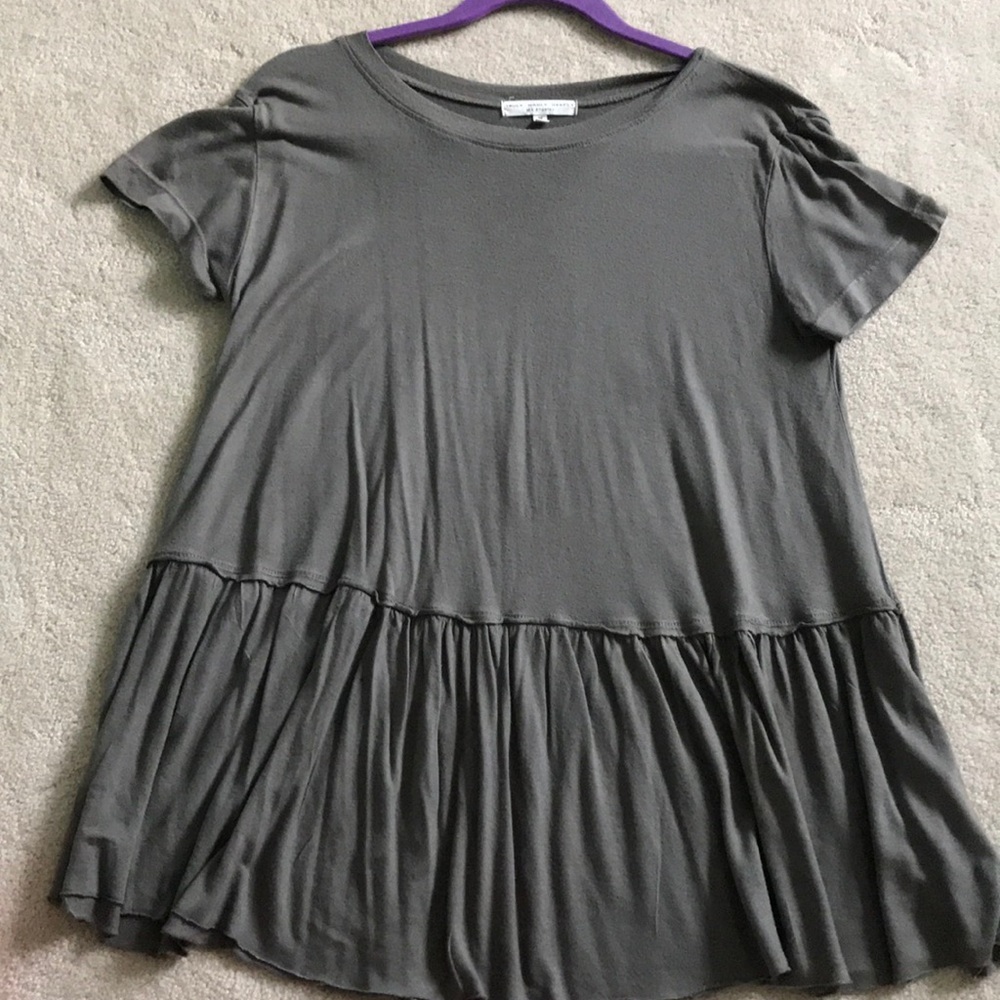 army green peplum top